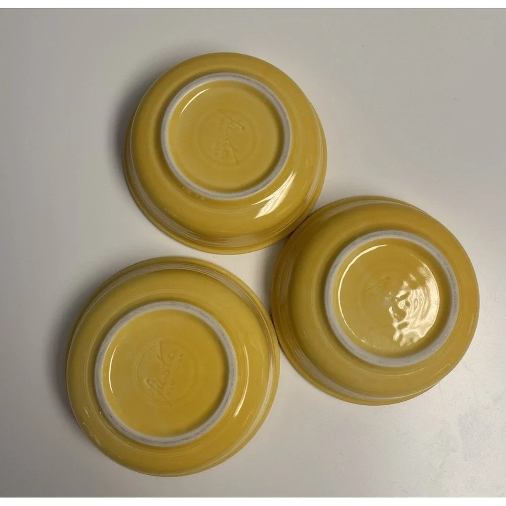 Set Of 3 Fiestaware Original Vintage Yellow (1936-1969) - 5.5